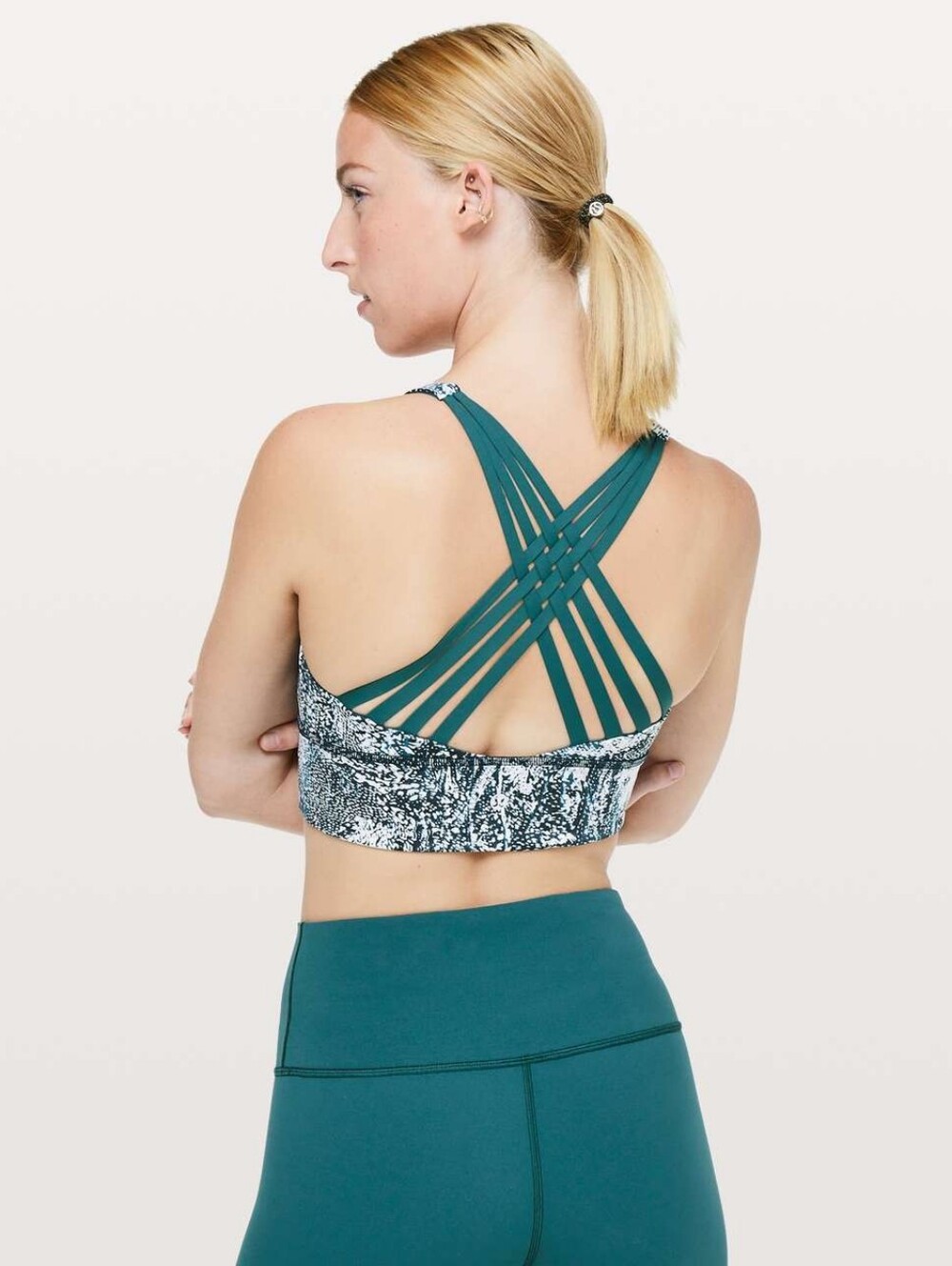 Lululemon Free To Be Moved Bra Wildwood White Multi / Green Jasper